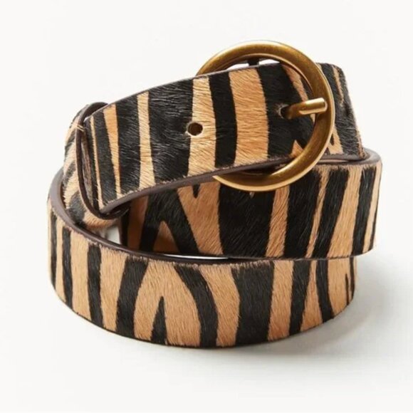 ⭐️ Ginger Calf Hair Tiger Print Hipster Hippie Artsy Boho Bohemian Chic Cat Belt - Picture 1 of 2